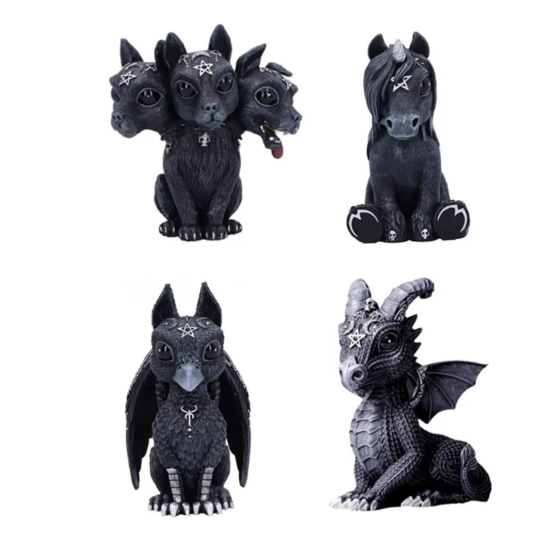 Черный единорог украшение: сумка-почта летающий дракон Resin Crafts Ornament?