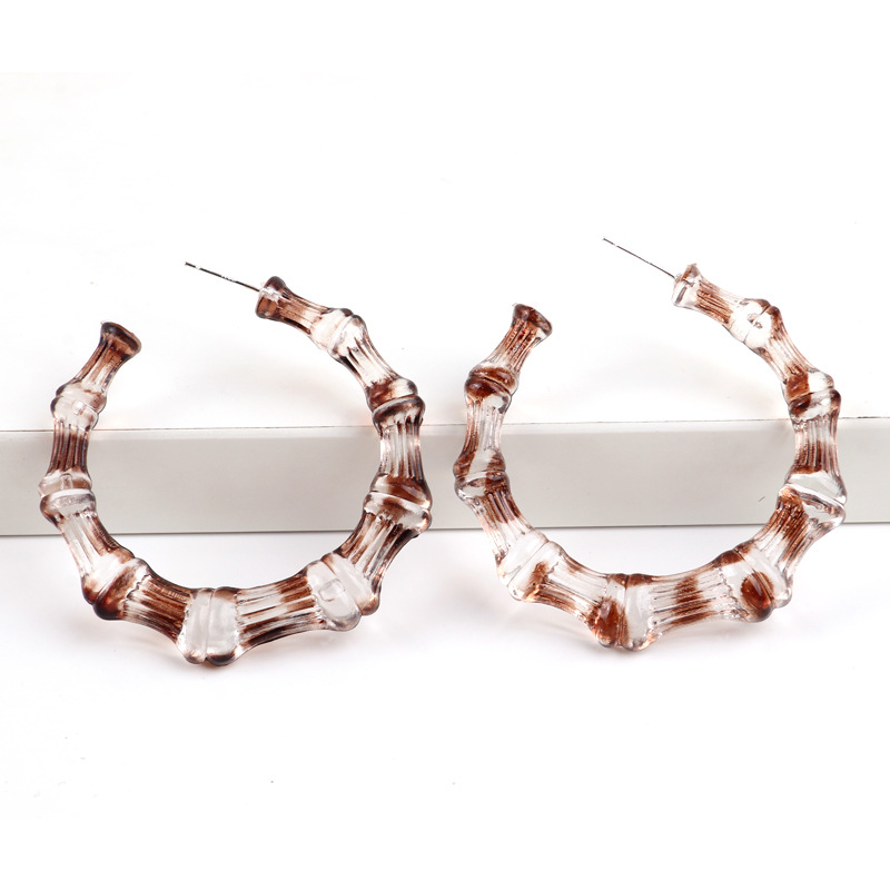 1 Pair Fashion Colorful Transparent Arylic Womenu0027S Hoop Earrings