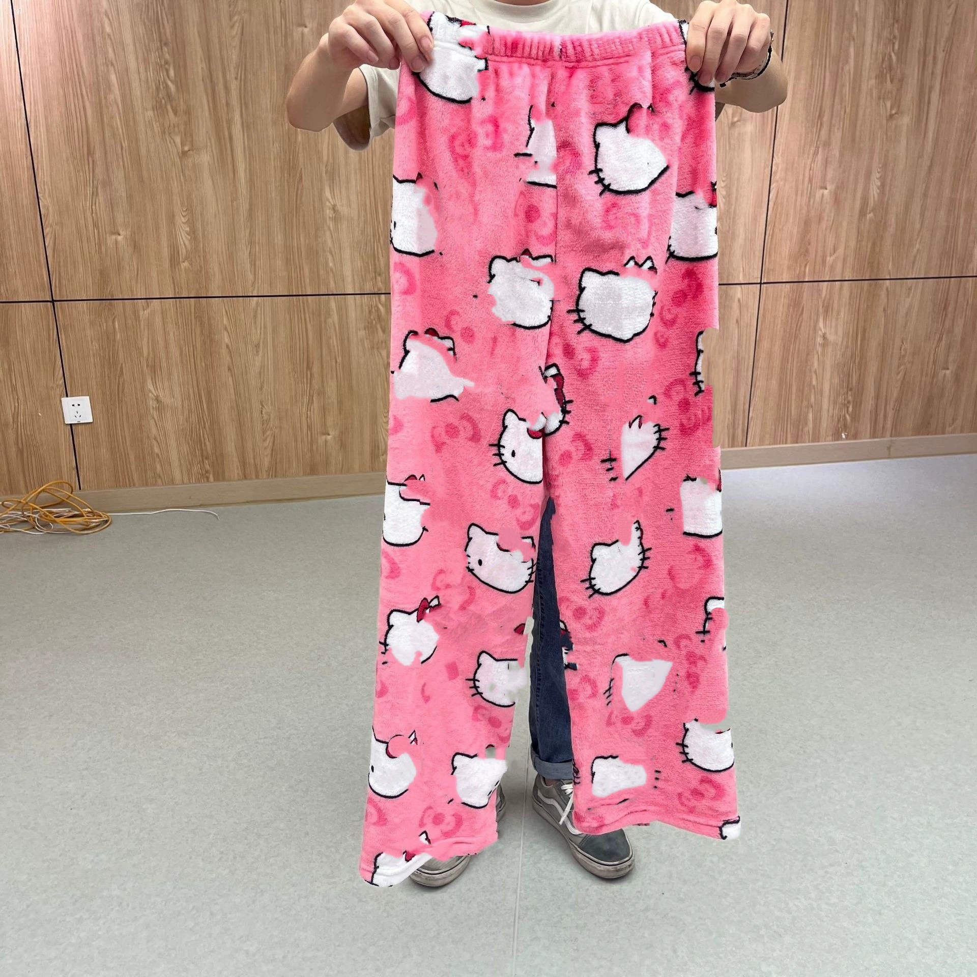 Cute keep warm flannel trousers, pijama