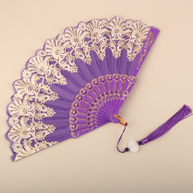 Abanico Plegable de Encaje de Plástico, Estampado, para Danza image 52