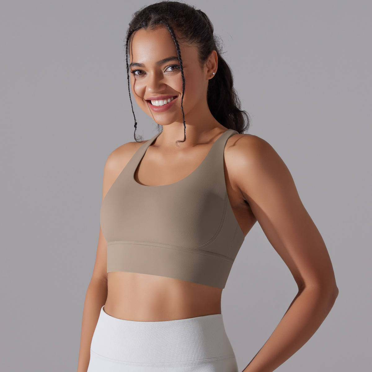 127g Weight Sleeveless Sleeve Length Nylon, Spandex Fabric Type Short Top Length Halter Crisscross Tank Tops Type Fitness, Yoga Occasion U Neck Neckline Solid Color Pattern Sports Style Sports Solid Color Nylon Spandex U Neck Active Tops Halter Crisscross Tank 102