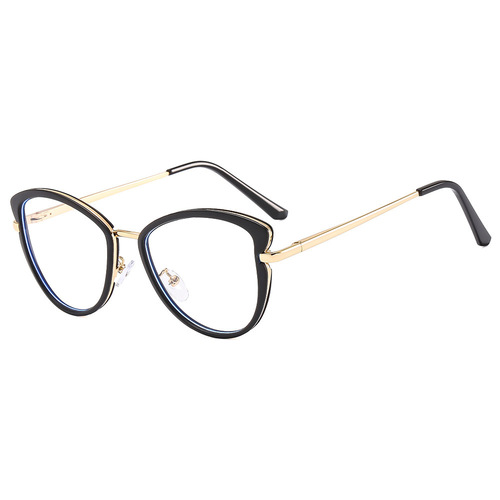 23 cross-border new personalized cat-eye anti-blue light flat mirror, simple and comfortable spring leg eye protection and anti-radiation flat mirror