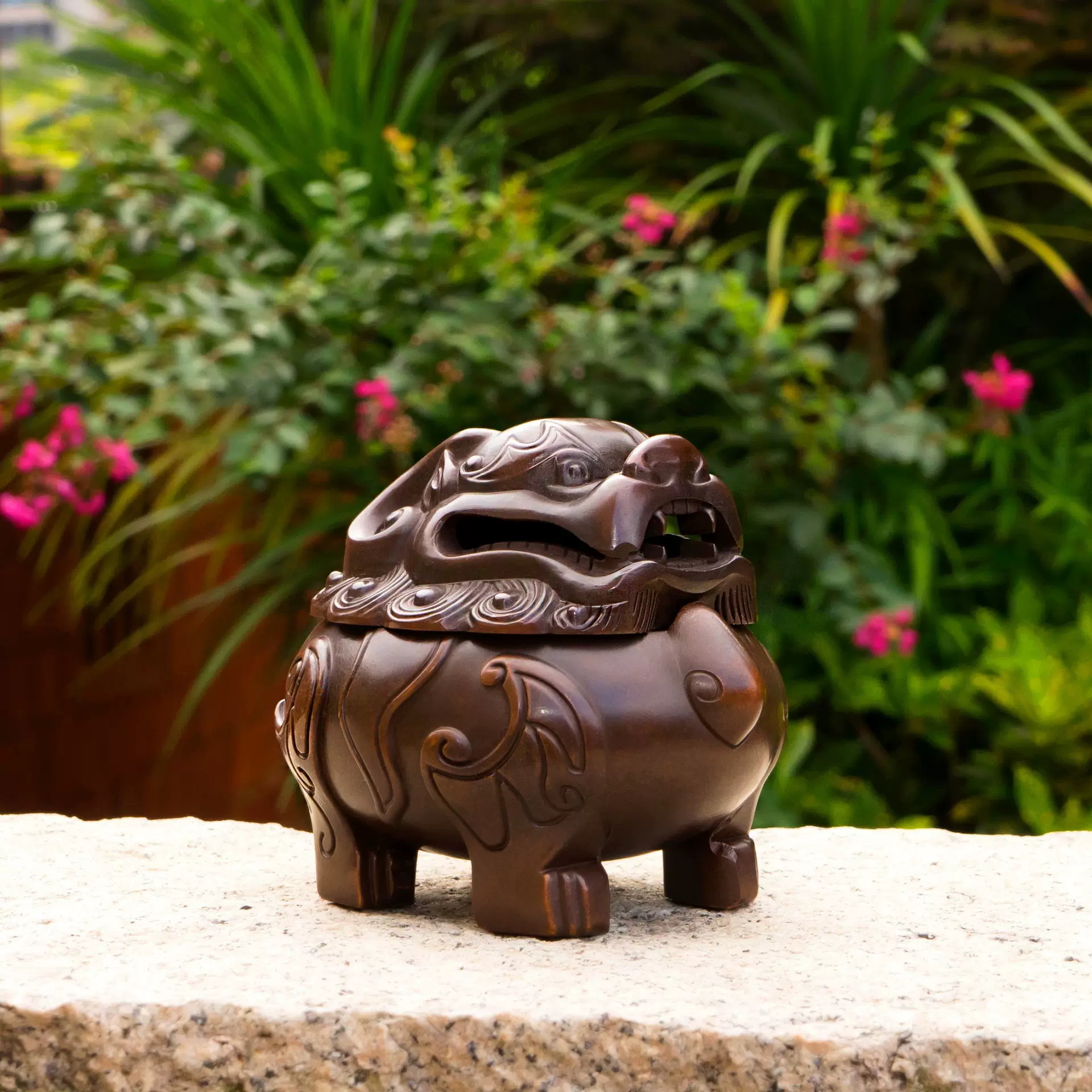 仿古铜合金 狻猊香炉苏工皮吉家用室内檀香炉 祥熏香炉摆件