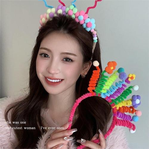 Fun and funny flower twist stick headband girl's birthday party creative headband children's hairpin photo hair bundle headdress