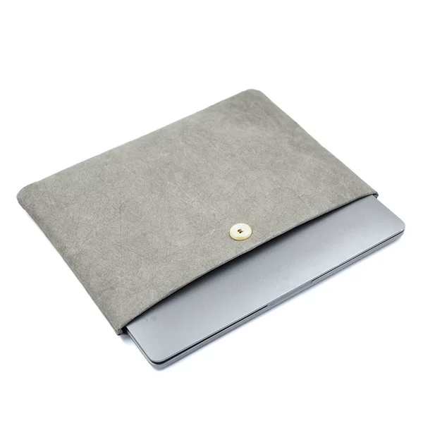 Simple White Button-Style Fiber Paper 13/14/15/ 16inch Computer Bag Lightweight Storage Bag Protective Cover