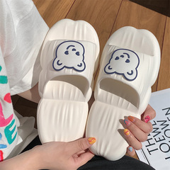 Cute and Soft Cartoon Bear Slippers for Girls, Summer Ins Fashion, Household, Treadmill Feeling Bathroom Home EVA Thick Sole Slides