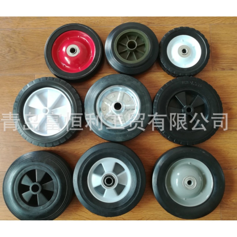 厂家直售 6寸8寸橡胶轮子胶粉轮子手推车垃圾桶轮拖车导轮子