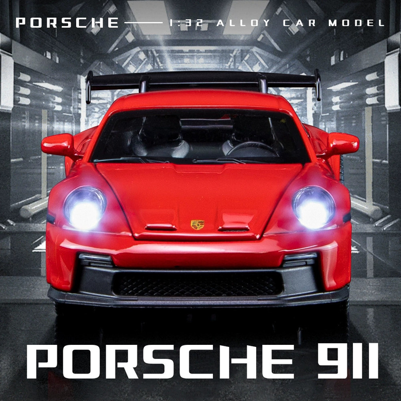 [Boxed] Zhongyuanxing 1:32 Porsche 911 Gtr3 Alloy Car Model Pull-Back Sound and Light Toy Gift