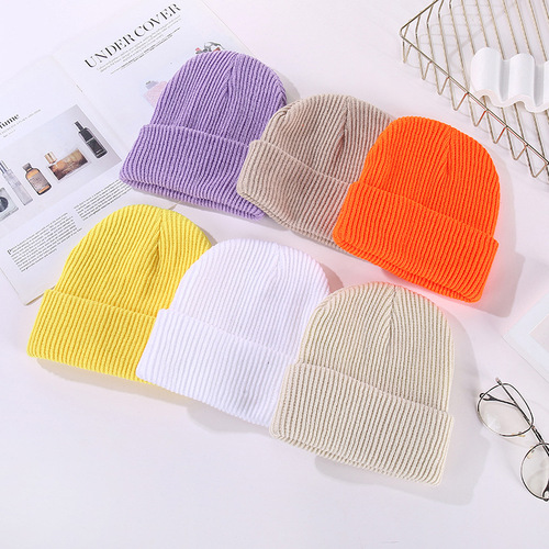 AliExpress autumn and winter melon skin hat hip-hop woolen hat men and women beanie hat landowner hat Baotou knitted hat solid color cold hat