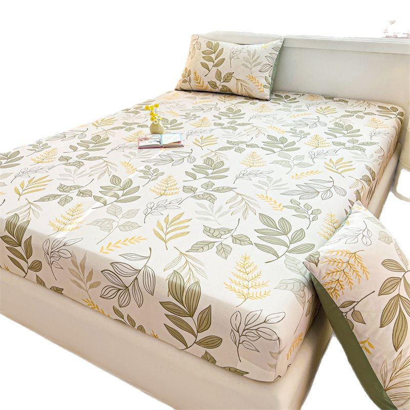 2025 primavera y verano nuevo producto sábana de algodón juego de tres piezas para estudiantes con funda de algodón estampada para adultos