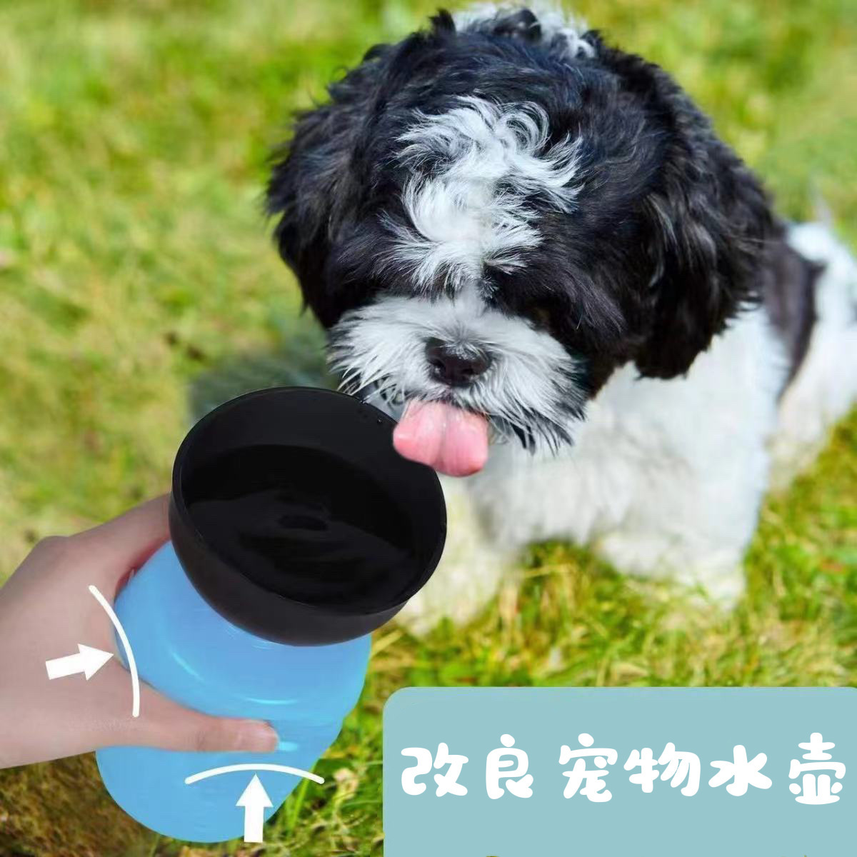 Mejora de la creatividad pet kettle deportivo tipo extrusión pet acompañante taza portátil actualización al aire libre gato y perro kettle