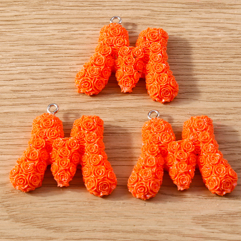 30g Weight DIY Jewelry Accessories Classification 10 Pieces Quantity Plastic Material Letter, Rose Pattern Stoving Varnish Design Cartoon Style, Romantic Style 10 Pieces Plastic Letter Rose 15