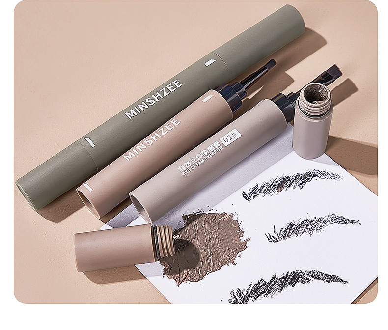 Mingxi Zhi Natural Three-dimensional Eyebrow Cream is multi-functional, waterproof, sweat-proof and non-smudging. Wholesale eyebrow cream for cross-border use undefined
