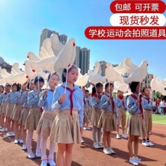 开幕式小学生运动会创意和平鸽入场手持铝膜气球表演物道具方阵