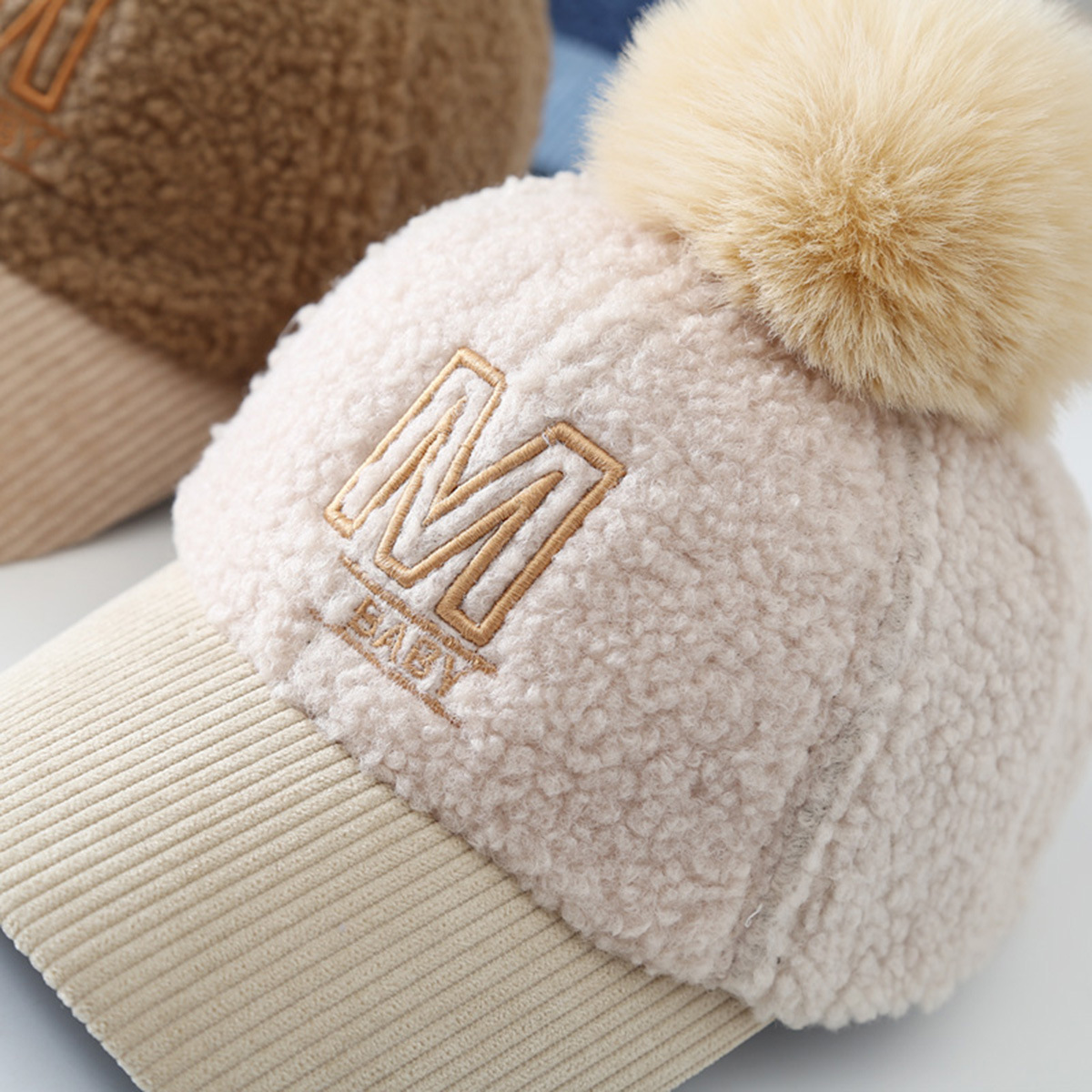 Korean Children's Embroidery Letters Teddy Wool Baseball Cap Wholesale Nihaojewelry display picture 10