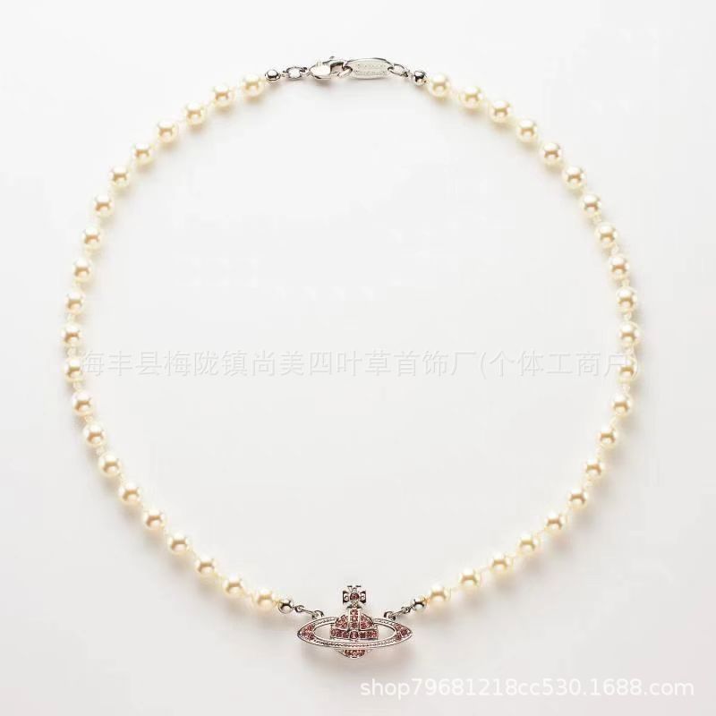 西太后高版本土星珍珠项链薇薇安经典款百搭满钻锁骨链女厂家直销|undefined