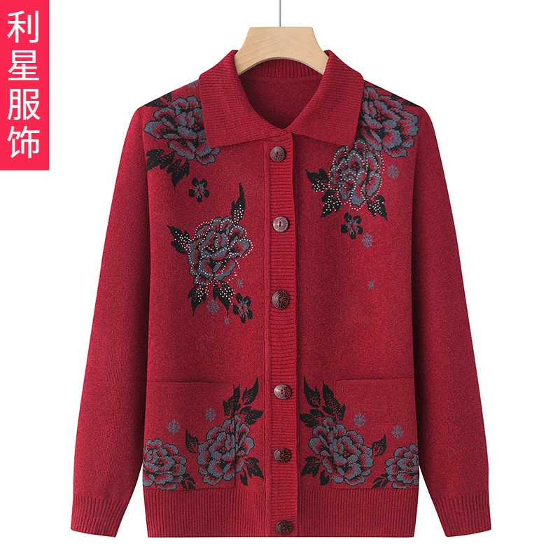 Весенняя одежда среднего и пожилого возраста, свитер для бабушек, тонкая свободная одежда для жены, весенне-осенняя одежда для 70-летней матери, пальто для старика