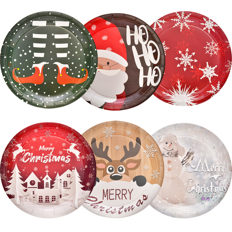 Christmas style disposable dinner plate Christmas disposable napkin dinner plate Christmas Christmas tree disposable tableware