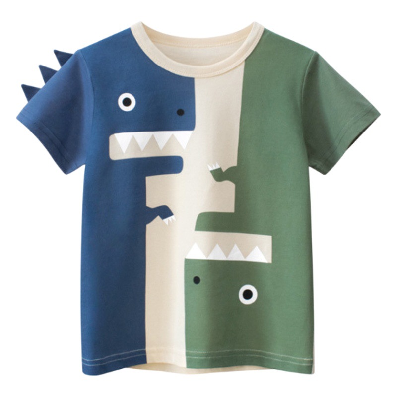 27 niños marca ropa para niños verano 2025 estilo coreano camiseta de manga corta para niños ropa de bebé de dinosaurio envío de una pieza