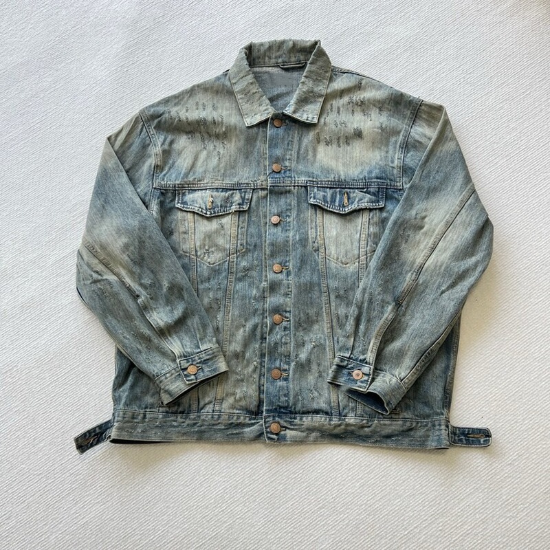 Correct version BL home 24 new worn rhinestone Denim coat fashionable all-match OS loose version men and women same style