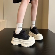 IG莱熙妮高版本麦昆帆布鞋2025新款休闲百搭松糕厚底小白鞋休闲鞋