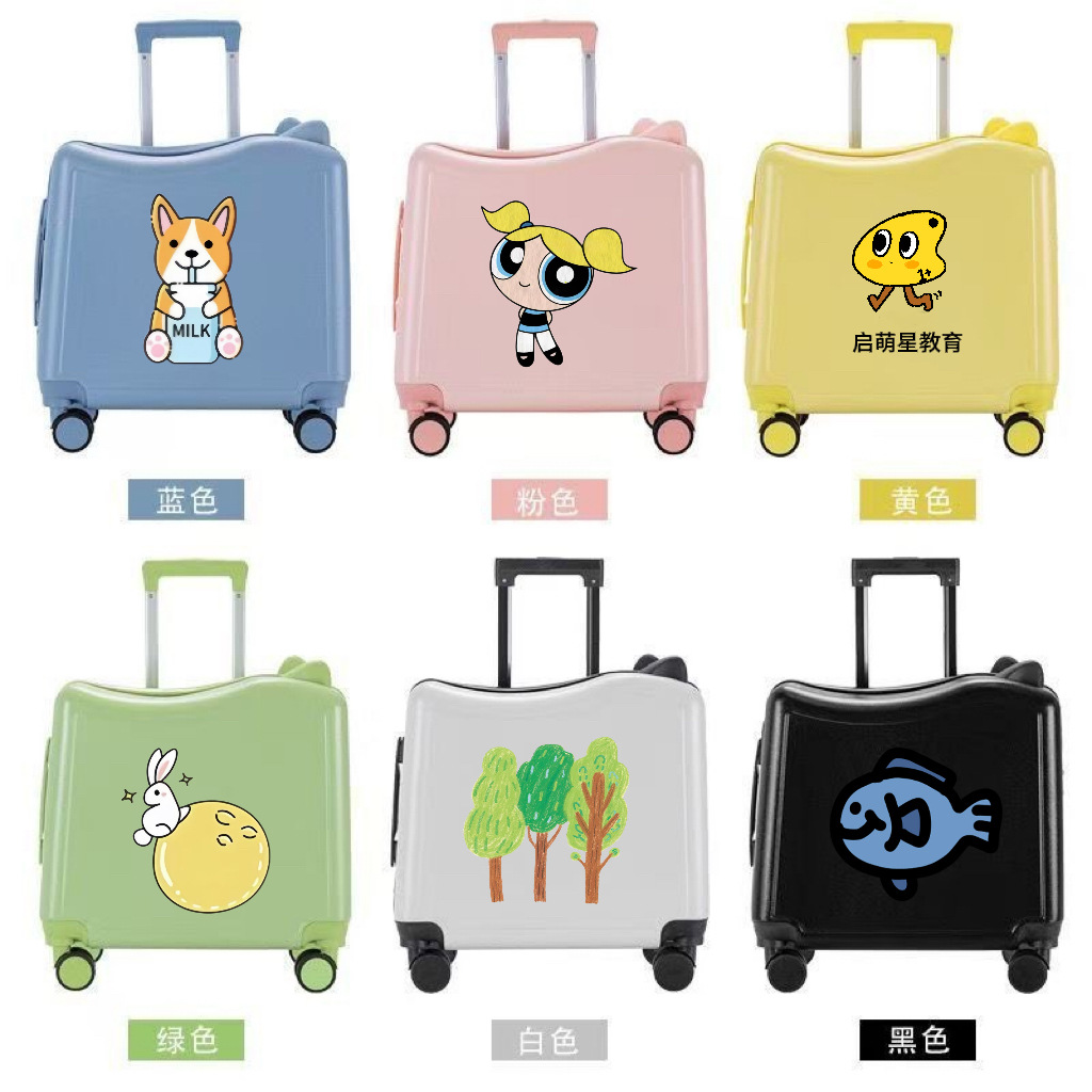 Cat Ears Children's Suitcase, Rideable Large-Capacity Travel Suitcase, Password Lock Trolley Case, Cartoon Cute Gift Box