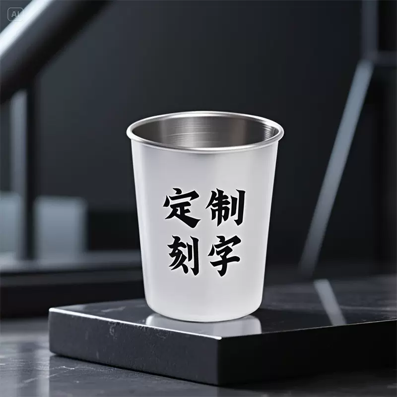 不锈钢酒杯定制啤酒杯高级感亚马逊爆款户外便携款水杯漱口杯杯子