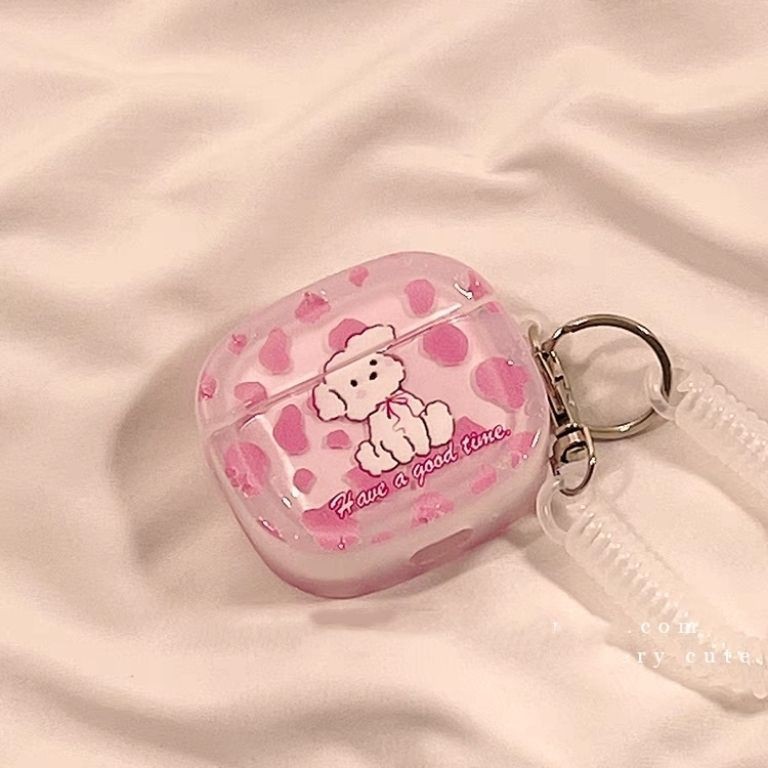 Linda funda con estampado de leopardo rosa, adecuada para auriculares Apple AirPods 4, funda protectora para auriculares Bluetooth Pro3.