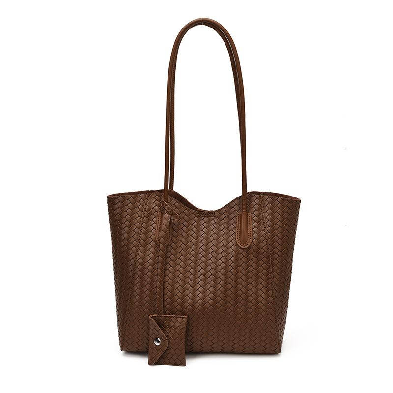 Bolso de mujer 2026 nuevo estilo transfronterizo de alta calidad tejido de moda canasta de verduras de hombro bajo la axila bolso de madre