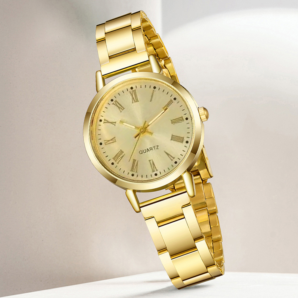 Reloj de mujer correa de acero temperamento reloj de pulsera de moda simple moda reloj de cuarzo conjunto de pulsera image 11