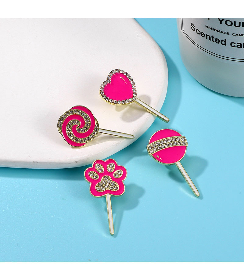 Zinc alloy Material Cute Pin Lollipop Heart Shape Zinc Alloy Enamel Unisex Brooches