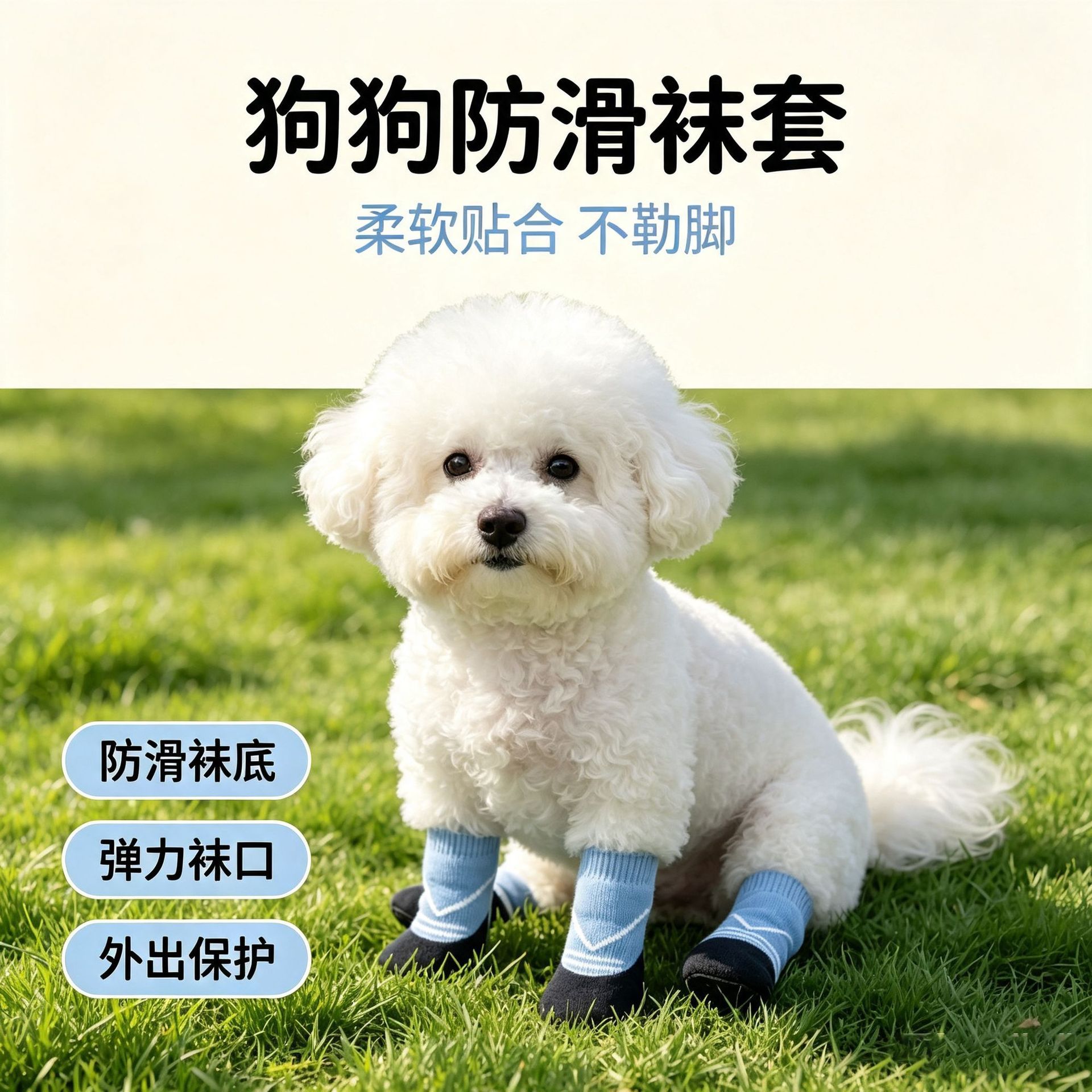 Dog socks are non-slip, breathable, and dirt-resistant. Pet dog foot covers, outdoor socks, pet socks with Velcro fasteners