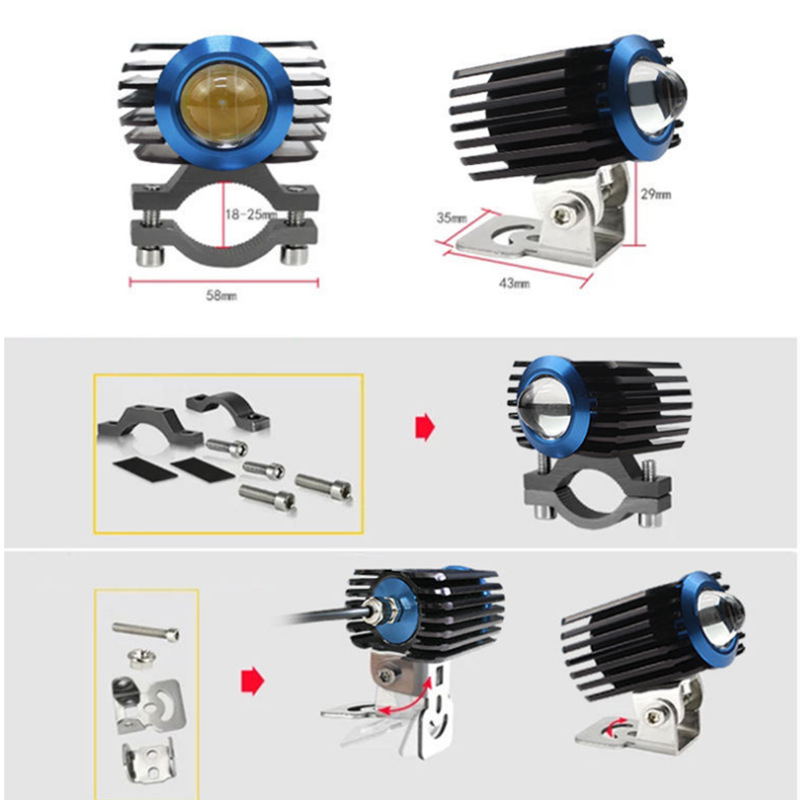 Lente delanteros U7 de alta potencia delanteros de automóviles motocicleta delanteros LED cañón láser foco