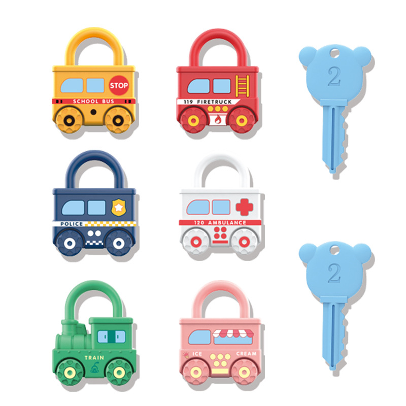 Educación infantil forma emparejada desbloquear llave de la flota de tren coche deslizante juguetes de puzzle para niños regalos para hombres y mujeres image 6