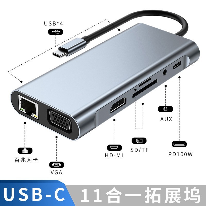 Cross-Border USB Docking Station Plug-In Multi-Function Expander Suitable for Ipad/Macbook Apple Laptops