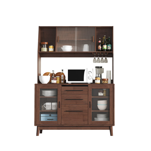 Nordic solid wood sideboard high cabinet modern simple tea cabinet wall-mounted home living room multi-functional storage storage cabinet