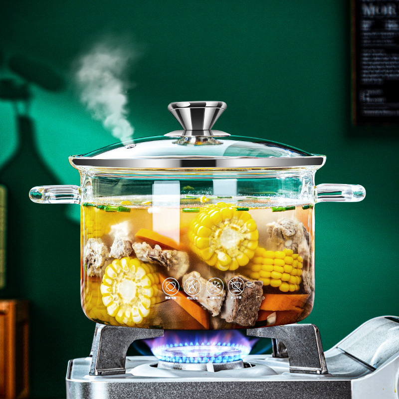盅煮热红酒玻璃电陶炉高明火硼炖透明直烧燃气耐高温。硅炖锅汤锅