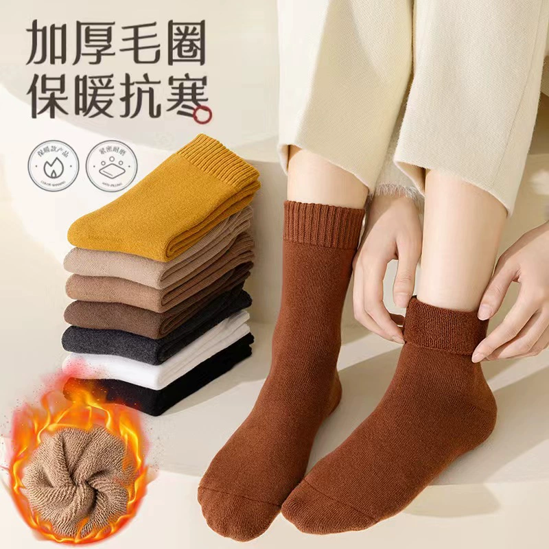 Толстые махровые носки для мужчин и женщин, зимние носки с флисовой подкладкой, универсальные, морозостойкие носки для сна, домашние теплые носки, носки для беременных.