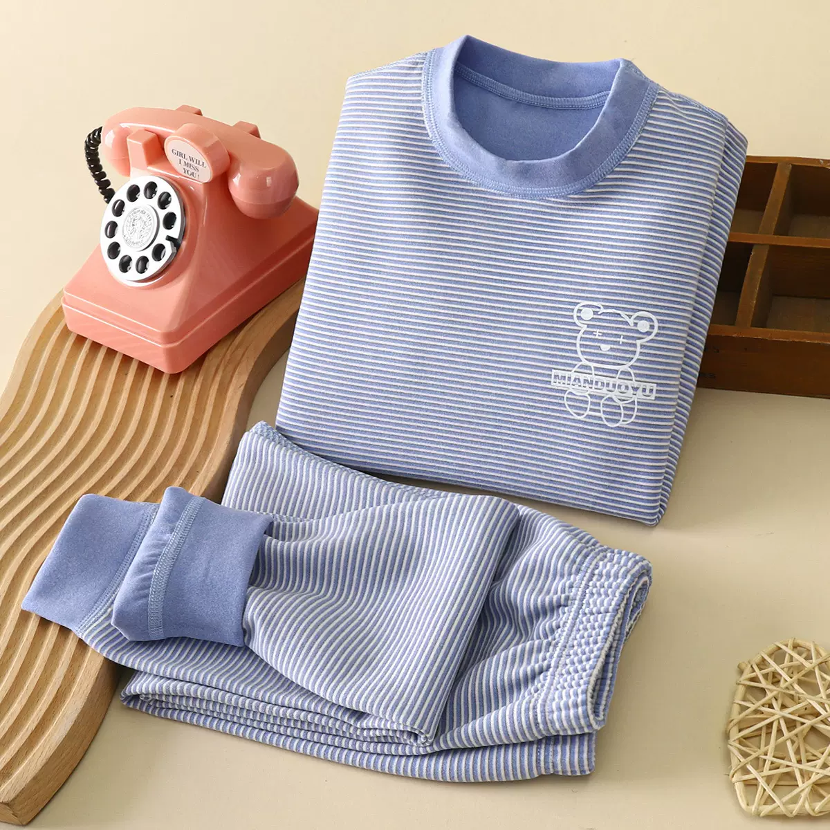 秋冬儿童保暖衣套装石墨烯德绒男女中大童秋衣秋裤家居服睡衣代发