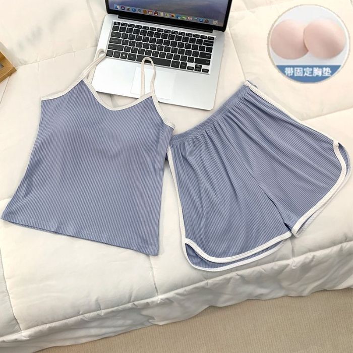 Widberries transfronterizos europeos y americanos verano nuevo sexy color sólido tirantes pantalones cortos deportivos y casuales servicio a domicilio para mujeres