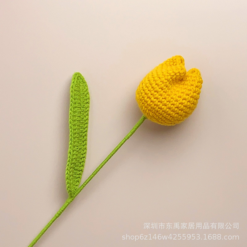 玫瑰花编织花束假花手工钩针仿真花毛线花朵成品情人节教师节礼物|undefined