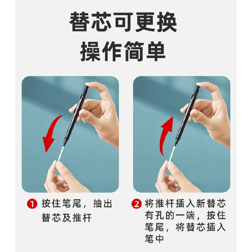 Faber-Jia de cabeza redonda ultra-fino lápiz borrador automático boceto resalte Borrador de recarga para estudiantes