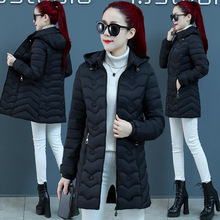 2025中长女款棉衣韩版羽绒棉休闲修身百搭洋气保暖中老年人棉服外