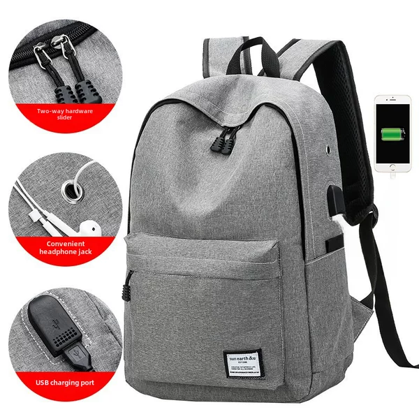 Backpack Middle School Student Schoolbag Large Capacity Men's and Women's Korean Style Travel Backpack College Style Fashion Computer Bag Casual Bag
