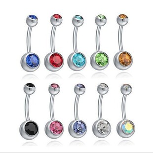 Цвет double diamond Пупочный гвоздь оптовая торговля европа и америка Трансграничный нержавеющей стали простой комбинированный набор супер флэш гранула стиль прокол аксессуары