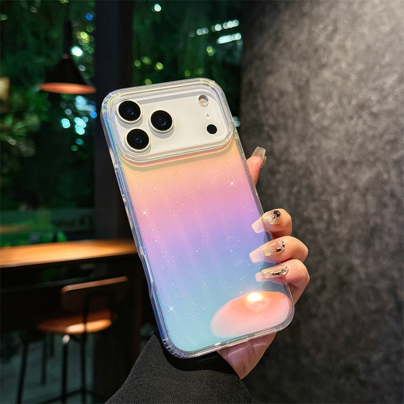 适用苹果17pro手机壳彩镀渐变色17Air透明闪粉iPhone17pro磁吸壳|undefined