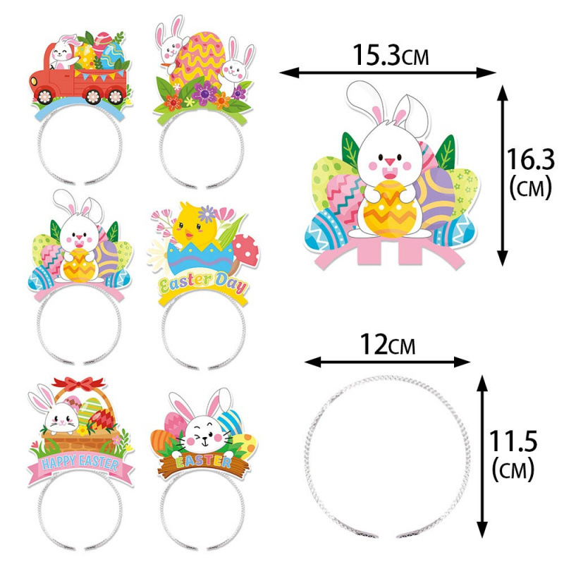 Nueva diadema decorativa de Pascua, diadema del día del conejo del huevo, accesorios fotográficos, accesorios de decoración de fiesta de Pascua