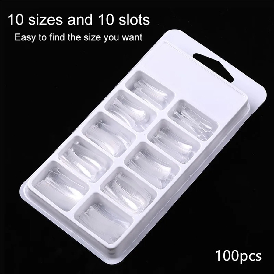 Transfronteriza popular de uñas de Arte de extensión de pegamento de uñas molde de papel libre titular 100 piezas de cristal de extensión de pegamento de uñas modelo de hoja en stock