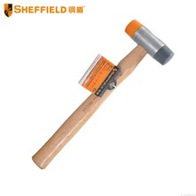 钢盾S088722 胡桃木柄安装锤橡胶锤子橡皮锤榔头锤头可旋转22mm锤