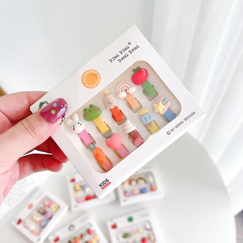 New Korean style colorful cute ice cream bunny clip children's three-dimensional cartoon hair band hair clip set